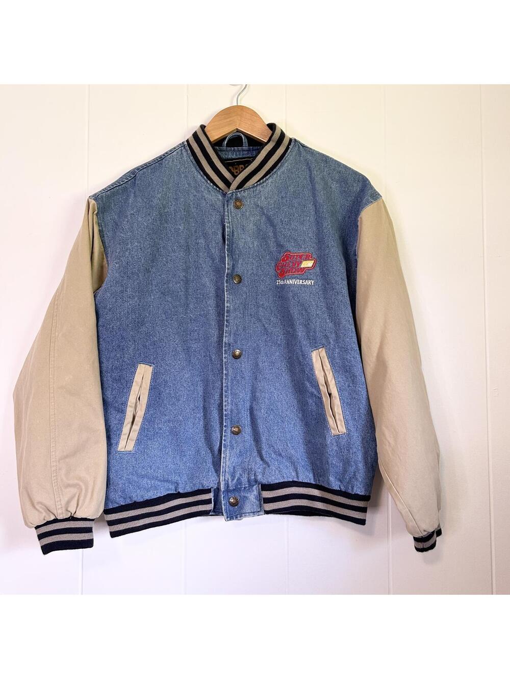 Vintage Super Chevy Show 25th Anniversary Denim Jacket Bomber Jacket Men's Large